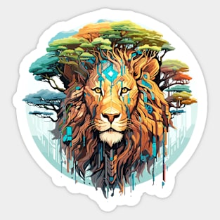 Lion Animal Freedom World Wildlife Wonder Abstract Sticker